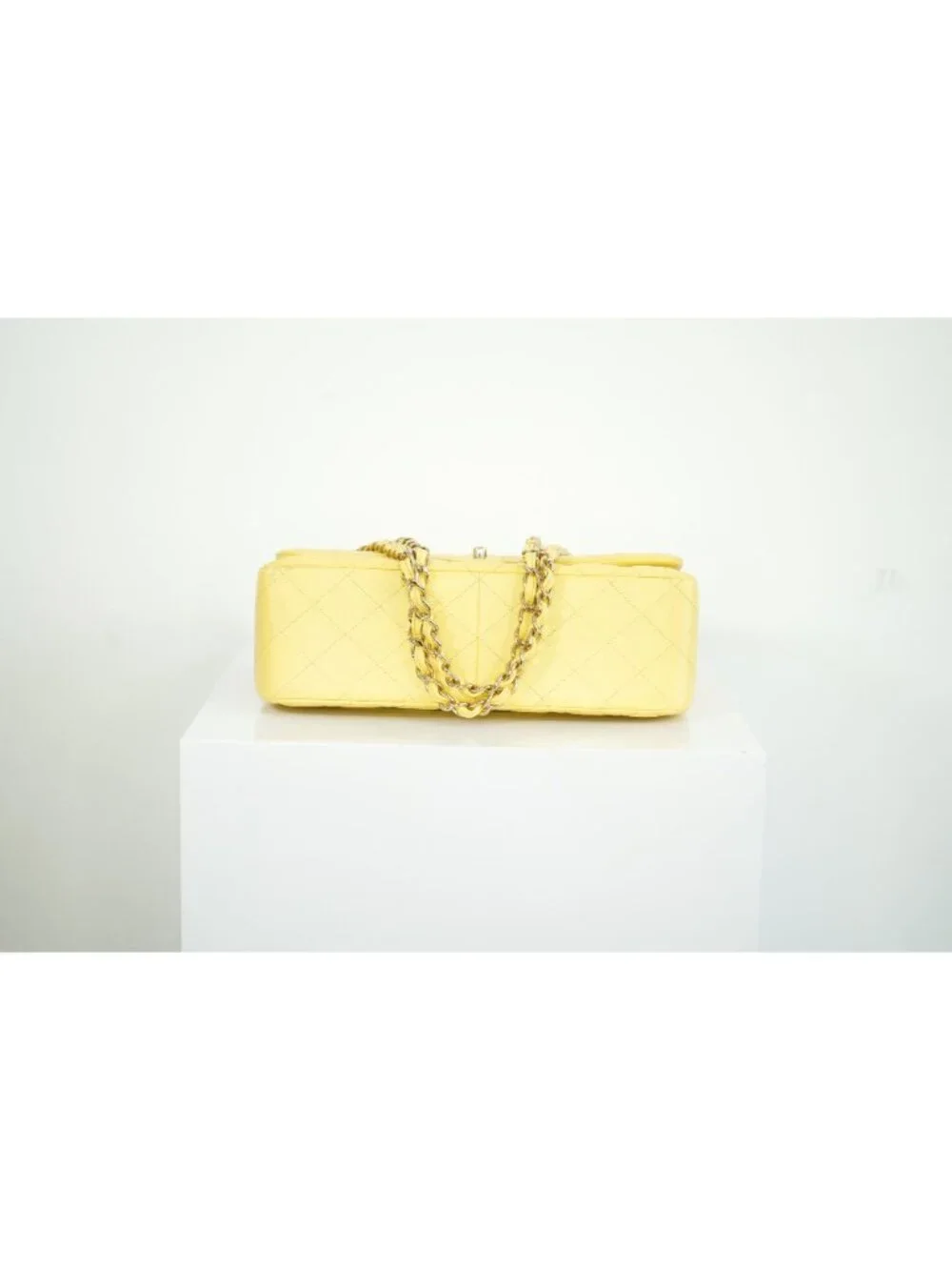 Chanel Flap Caviar Large Double Flap Yellow Full Set
